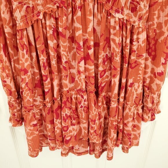 Free People Dark Romantic Tunic S Merlot Combo (Orange/Red) - Picture 8 of 16